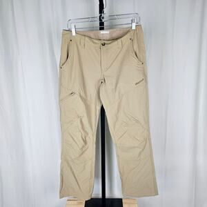 Marmot Women's Beige Hiking Pants Nylon Stretch Size 8 Outdoor Zip Pocket